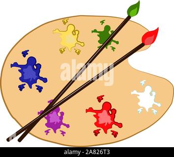 Farbpalette, Illustration, Vektor auf weißem Hintergrund. Stock Vektor