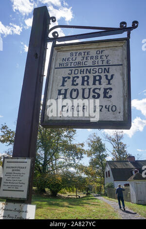 Washington Crossing, Titusville, NJ: Johnson Ferry House (C. 1740), auf der Website von George Washington der Überquerung des Delaware River, Dezember 1776. Stockfoto