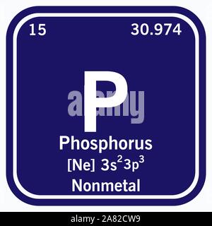 Phosphor Periodensystem der Elemente Vektor-illustration eps 10. Stock Vektor