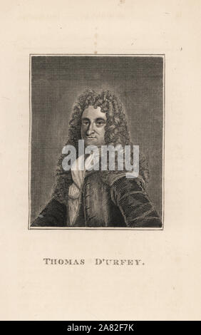 Thomas d'Urfey, Dichter und Dramatiker, starb 1723. Gravur von James Caulfields Porträts, Memoiren und Zeichen von bemerkenswerter Personen, London, 1819. Stockfoto