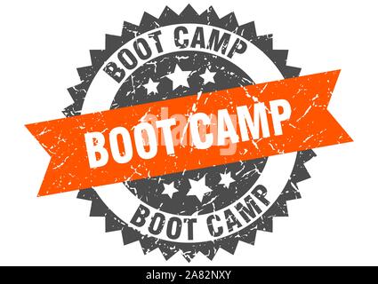 Boot Camp grunge Stempel mit orange Band. Boot Camp Stock Vektor