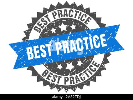 Best practice grunge Stempel mit blauen Band. best practice Stock Vektor