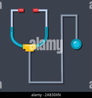 Stethoskop isoliert für medizinisches Konzept Vector Illustration im flachen Stil Stock Vektor