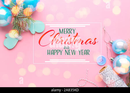 Schöne Grußkarte für Weihnachten und das neue Jahr Feier Stockfoto