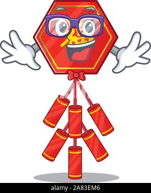 Abbildung Charakter geek chinesische Feuerwerkskörper cartoon Form Stock Vektor