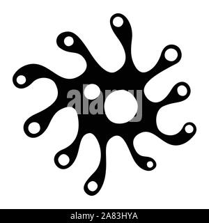 Schwarzer Fleck. Splash Silhouette. Ink Blot. Tropfen schwarzem Lack. Abstrakte Kreatur. Abstract vector monochromen Abbildung auf weißem Hintergrund. Stock Vektor