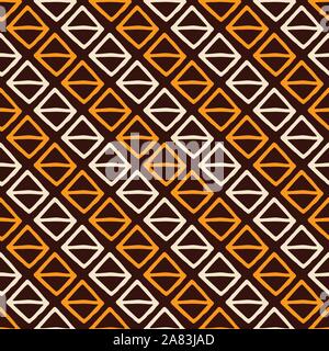 Zusammenfassung nahtlose Muster von Hand gezeichnet Rauten in zwei Teile geteilt. Pinselstriche. Geometrische Formen Ornament. Farbe vector Hintergrund. Stock Vektor