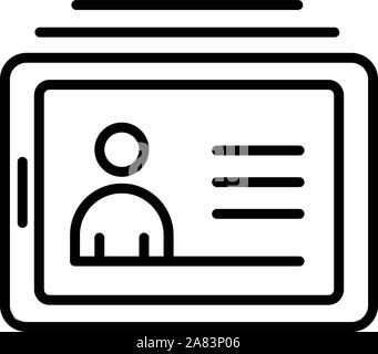 Die Ausbildung auf einem Tablet Symbol, outline Style Stock Vektor