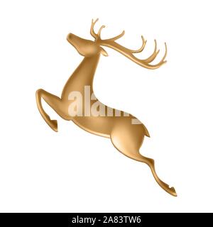 Goldene Hirschstatuette Stock Vektor