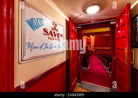 Savoy Theater, Monmouth eine Klasse 11 aufgeführten Veranstaltungsort 2019 Theater des Jahres in der Walisischen Gastfreundschaft Preise gestimmt. Stockfoto