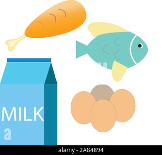 Protein Symbol auf weißem Hintergrund. flachem Design. Protein unterzeichnen. Stock Vektor