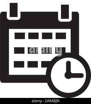 Kalender-Symbol auf weißem Hintergrund. Kalender-Zeichen. Flaches Design-Stil. Stock Vektor