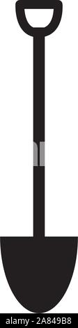 Schaufel-Symbol auf weißem Hintergrund. Flaches Design. Schaufel-Zeichen. Stock Vektor