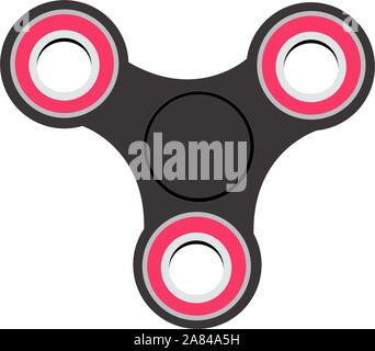 Hand Spinner Spielzeug, Hand Fidget Spinner flacher Vektor auf weißem Hintergrund. Stock Vektor