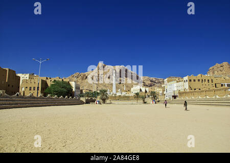 Al-Muhdhar Moschee in Tarim, Jemen Stockfoto