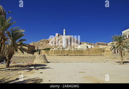 Al-Muhdhar Moschee in Tarim, Jemen Stockfoto