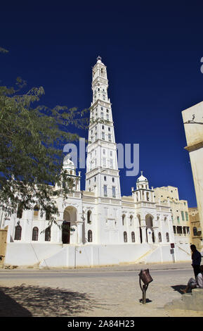 Al-Muhdhar Moschee in Tarim, Jemen Stockfoto
