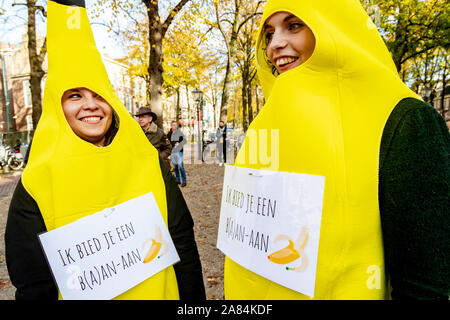 Den Haag, Niederlande. 06 Nov, 2019. Den Haag, Lange Voorhout, 06-11-2019, Lehrer und Mitarbeiter nach Den Haag, wo die niederländische Parlament sitzt reiste, schrecklichen Bedingungen in den Schulen, der niedrigen Löhne und die hohe Arbeitsbelastung durch Jahre der Sparmaßnahmen, die von allen großen Parteien befördert wird, zu protestieren. Credit: Pro Schüsse/Alamy leben Nachrichten Stockfoto