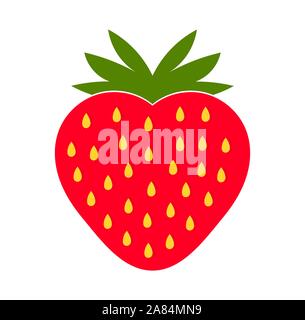 Erdbeere Obst Symbol. Vector Illustration. Stock Vektor