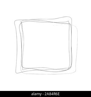 Quadratischen rahmen Hand gezeichneten Skizzen. Vektor chalk Abbildung Stock Vektor