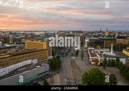 Luftbild oben Mannerheimintie, Helsinki, Finnland Stockfoto