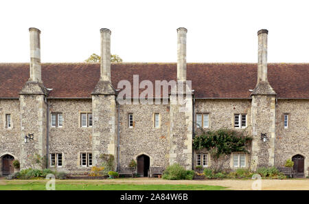 Nahaufnahme der Brüder Wohnungen, über die innere Viereck, im Krankenhaus von Hl. Kreuz, Winchester Stockfoto