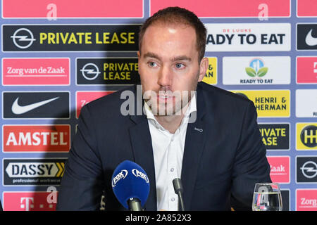 3. november 2019 Utrecht, Niederlande Fußball Niederländischer Eredivisie FC Utrecht gegen Fortuna Sittard Eredivisie seizoen 2019-2020 Sjors Ultee (Trainer/Trainer) van Fortuna Sittard Stockfoto