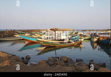 Hodeida/Jemen - 04 Jan 2013: Der Fischmarkt in Hodeida, Rotes Meer, Bab El Mande, Jemen Stockfoto