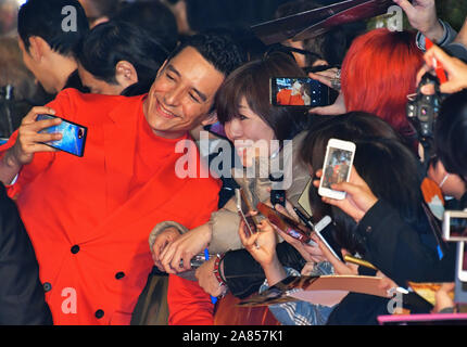 Tokio, Japan. 06 Nov, 2019. Schauspieler Gabriel Luna besucht die Japan Premiere für den Film 'Terminator: dunkles Schicksal" in Tokio, Japan, am Mittwoch, 6. November 2019. Dieser Film öffnen 8. November in Japan. Foto von Mori Keizo/UPI Quelle: UPI/Alamy leben Nachrichten Stockfoto