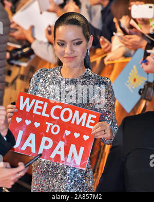 Tokio, Japan. 06 Nov, 2019. Schauspielerin Natalia Reyes besucht die Japan Premiere für den Film 'Terminator: dunkles Schicksal" in Tokio, Japan, am Mittwoch, 6. November 2019. Dieser Film öffnen 8. November in Japan. Foto von Mori Keizo/UPI Quelle: UPI/Alamy leben Nachrichten Stockfoto