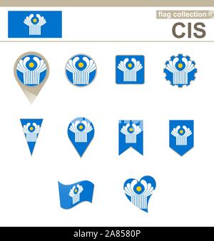 CIS-Flag Collection, 12 Versionen Stock Vektor