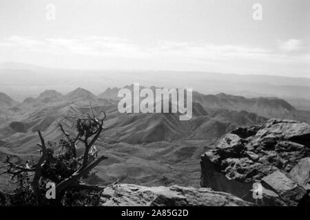 Wanderung im Big Bend Nationalpark, Texas, USA, 1950er. Wandern durch Big Bend National Park, Texas, USA, 1950er Jahre. Stockfoto