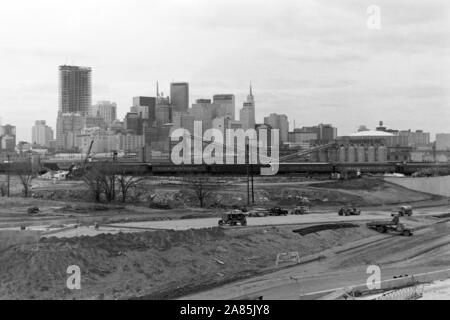 Stadtansicht von Dallas, Texas, 1960er. Blick auf die Stadt von Dallas, Texas, USA, 1960er Jahre. Stockfoto