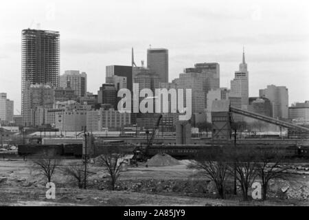 Stadtansicht von Dallas, Texas, 1960er. Blick auf die Stadt von Dallas, Texas, USA, 1960er Jahre. Stockfoto