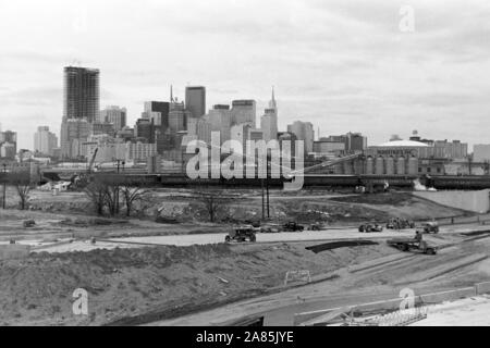 Stadtansicht von Dallas, Texas, 1960er. Blick auf die Stadt von Dallas, Texas, USA, 1960er Jahre. Stockfoto