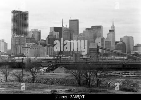 Stadtansicht von Dallas, Texas, 1960er. Blick auf die Stadt von Dallas, Texas, USA, 1960er Jahre. Stockfoto