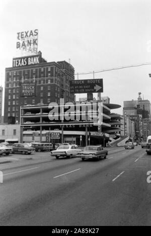 Stadtansicht von Dallas, Texas, 1960er. Blick auf die Stadt von Dallas, Texas, USA, 1960er Jahre. Stockfoto