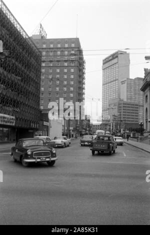 Stadtansicht von Dallas, Texas, 1960er. Blick auf die Stadt von Dallas, Texas, USA, 1960er Jahre. Stockfoto