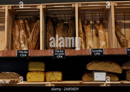 Französisches Brot in Parisien shop Frankreich Stockfoto
