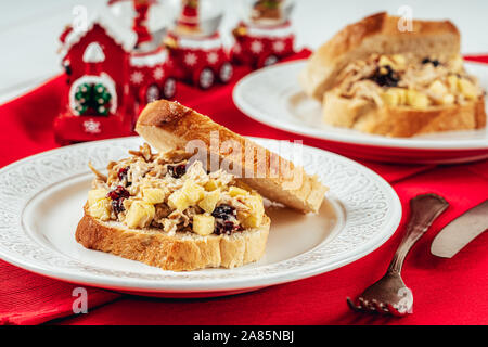 Cranberry, Apple und der Türkei Mayonnaise Sandwiches Stockfoto