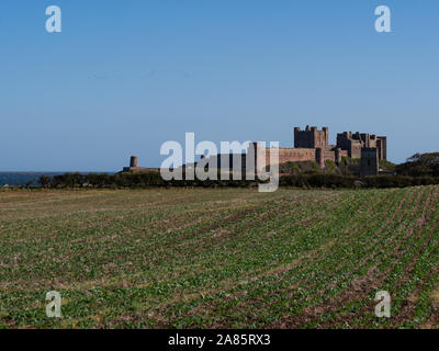 Sicht von Westen von Bamburgh Castle Stockfoto