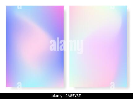 Hologramm. Holographische Satz von Gradient Hintergründe. Rainbow retro Textur. Trendy bunte Vorlage für Poster, Broschüre, Flyer oder Web. Irid Stock Vektor