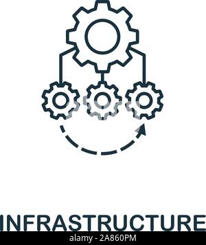 Infrastruktur das Symbol Skizze Stil. Dünne Linie kreative Infrastruktur Symbol für Logo, Grafik Design und mehr Stock Vektor