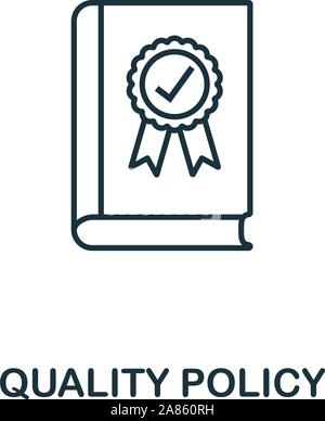 Qualitätspolitik Symbol Umrisse Stil. Dünne Linie kreative Qualitätspolitik Symbol für Logo, Grafik Design und mehr Stock Vektor