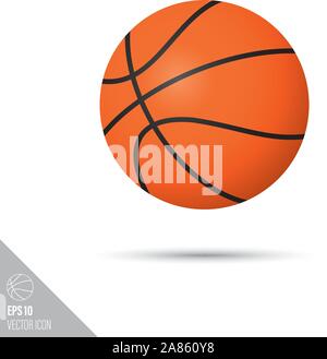 Glatten stil Basketball Ball-Symbol. Sportgeräte Vector Illustration. Stock Vektor