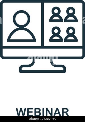 Webinar Symbol Umrisse Stil. Dünne Linie kreative Webinar Symbol für Logo, Grafik Design und mehr Stock Vektor