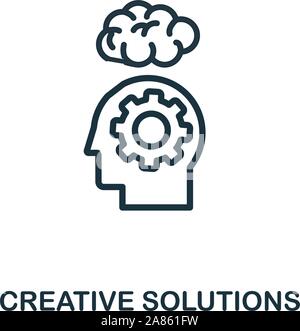 Kreative Lösungen Symbol Umrisse Stil. Dünne Linie kreative Kreative Lösungen Symbol für Logo, Grafik Design und mehr Stock Vektor
