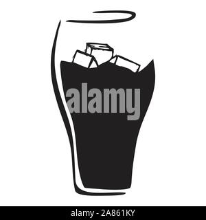 Vektor aus Glas mit kaltem Getränk und Stroh Stock Vektor