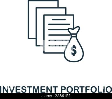 Investment Portfolio Symbol Umrisse Stil. Dünne Linie kreative Investment Portfolio Symbol für Logo, Grafik Design und mehr Stock Vektor