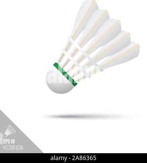Glatten Stil badminton Federball Symbol. Sportgeräte Vector Illustration. Stock Vektor